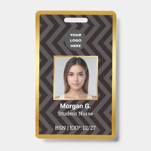 BSN Verpleegster Aangepaste Logo Foto Badge (Voorzijde)