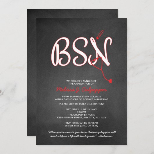 BSN verpleegster afstuderen pinemectie NO PET Kaart (Voorkant / Achterkant)