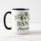 BSN Waterverf Floral Greenery Magnolia Afstuderen Mok (Links)