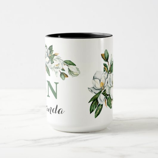 BSN Waterverf Floral Greenery Magnolia Afstuderen Mok (Midden)