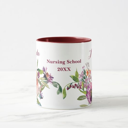 BSN Wild Flowers Nursing School Afstuderen Mok (Midden)