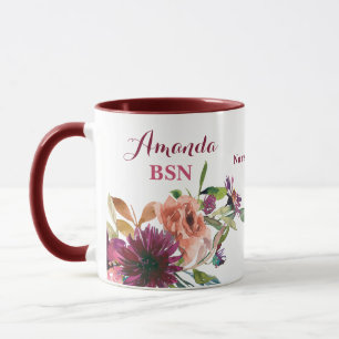 BSN Wild Flowers Verpleegkundige School Afstuderen Mok
