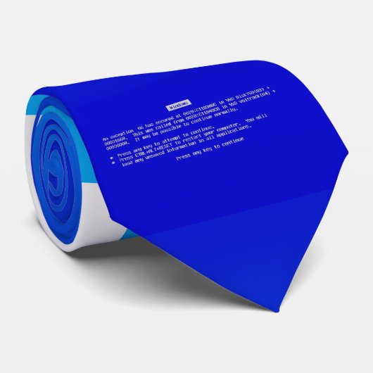 BSOD Blue Screen of Death Stropdas (Opgerold)