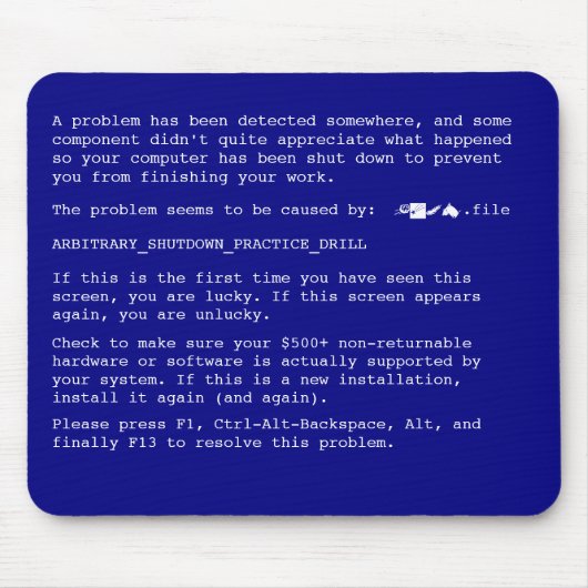 BSOD Mousepad Muismat (Voorkant)