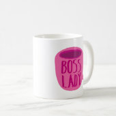 BSS-dame met roze koffiebeker Koffiemok (Voorkant rechts)