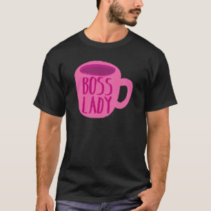 BSS-dame met roze koffiebeker T-shirt