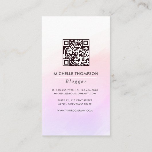 BSS Lady QR-code Visitekaartje (Achterkant)