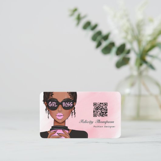 BSS Lady QR-code Visitekaartje (Staand voorkant)