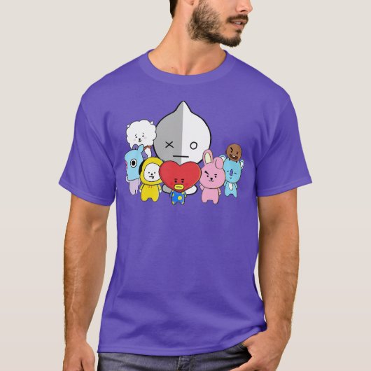 BT21 ALLE KARAKTERARMIE T-SHIRT (Voorkant)