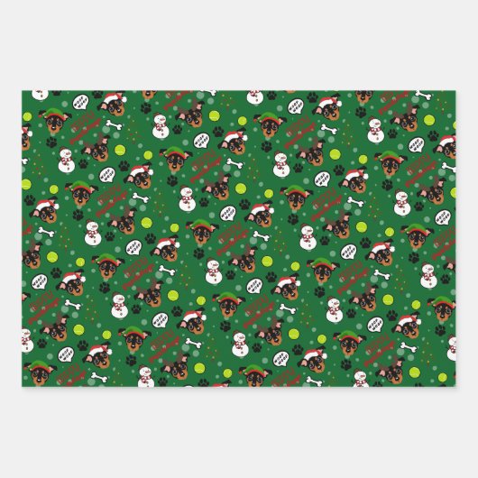 BT2MPS Min Pin Christmas Dog Wrapping Paper (Voorkant 2)