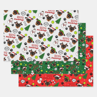 BT2MPS Min Pin Christmas Dog Wrapping Paper