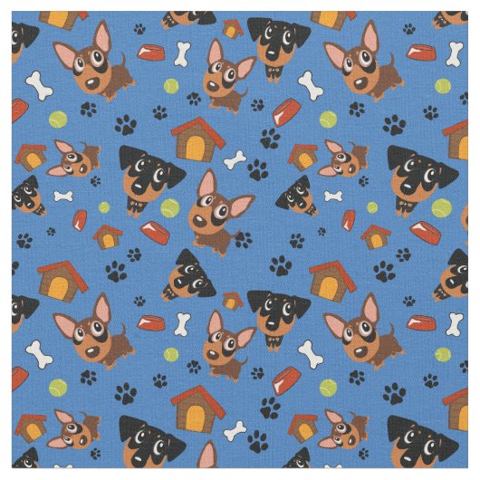 BT2MPS Min Pin Miniatuur Pinscher Pattern Fabric Stof (Close Up)