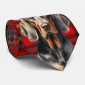 BT Coonhound Hondenliefhebber Rood Groen Plaid Ker Stropdas (Opgerold)