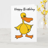 BT- Funny Duck Verjaardag Kaart (Gele Bloem)