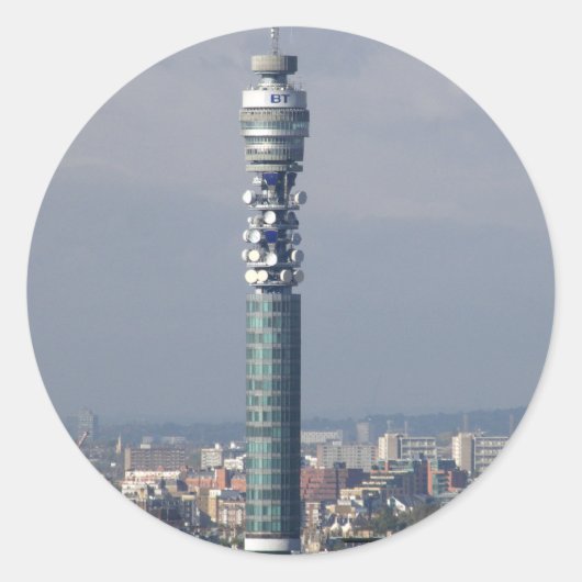 BT Tower, Londen, Engeland. Ronde Sticker (Voorkant)