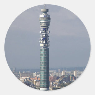 BT Tower, Londen, Engeland. Ronde Sticker