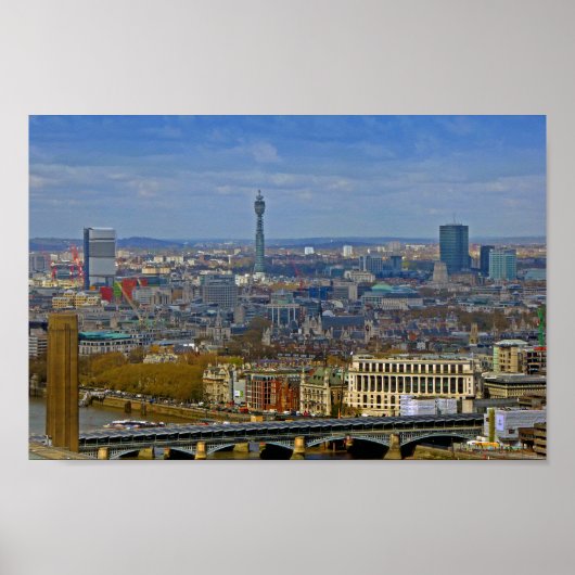 BT Tower London Skyline Cityscape Engeland Poster (Voorkant)