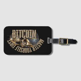 BTC motivatie | Schedel | Bitcoin crypto Bagagelabel