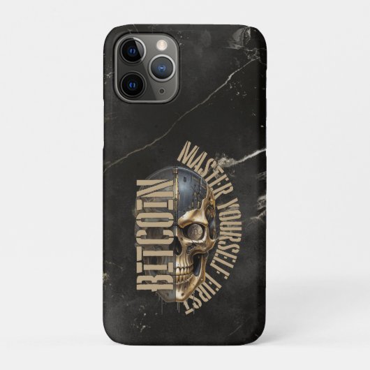 BTC motivatie | Schedel | Goud Marmer Case-Mate iPhone Case (Achterkant)