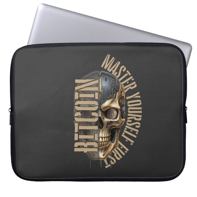 BTC motivation | Skull | Bitcoin crypto  Laptop Sleeve (Voorkant)