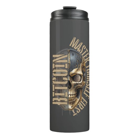BTC motivation | Skull | Bitcoin crypto  Thermosbeker (Voorkant)