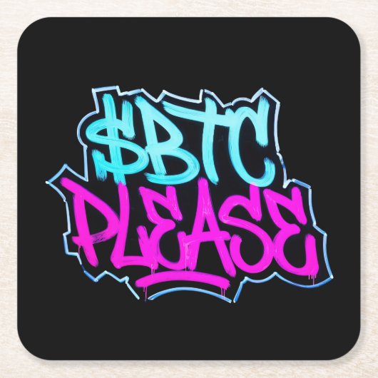 "$BTC Please" (Stijl 1) Kartonnen Onderzetters (Voorkant)