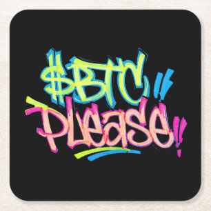 "$BTC Please" (Stijl 3) Kartonnen Onderzetters
