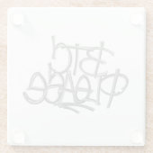 "BTC Please" (Wit) Glazen Onderzetter (Achterkant)