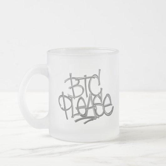 "BTC Please" (Wit) Matglas Koffiemok (Links)