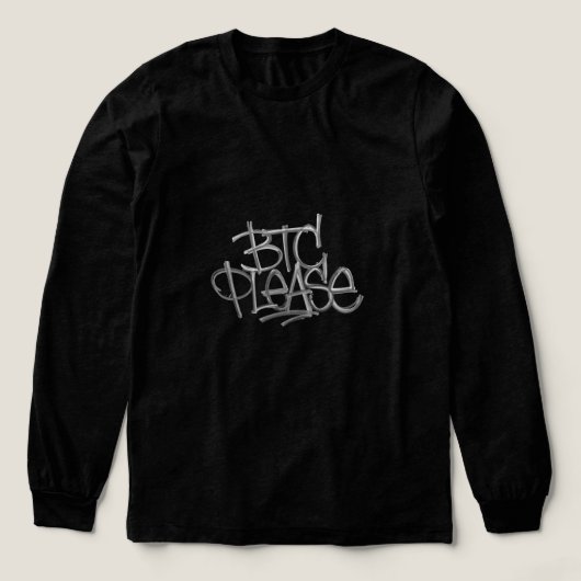 "BTC Please" (Zwart) Tri-Blend Shirt (Voorkant)