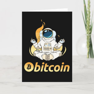 BTC Yoga Astronaut - Bit Me QR Code Wij accepteren Bedankkaart