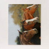 BTdrie kwartpaarden die hoofdschoten uitvoeren Legpuzzel (Verticaal)