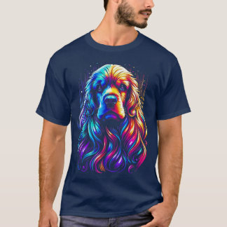 BTN258 Nieuwe Kleurrijke Artistieke Cocker Spaniel T-shirt