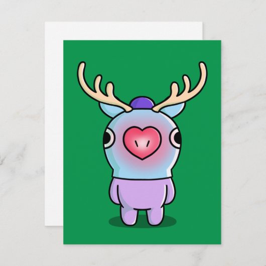 BTS BT21 Mang Rudolph - Cartão de Natal Feestdagenkaart (Voorkant / Achterkant)