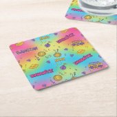 BTS Dynamite Disco Party Seamless Pattern Kartonnen Onderzetters (Schuin)