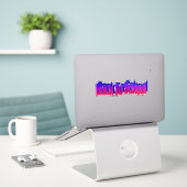 BTS-rood-blauw Sticker (Laptop op bureau)