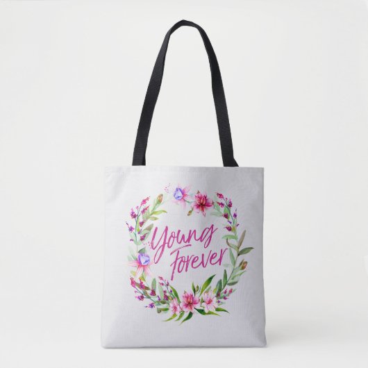 BTS YOUNG FOREVER FLORAL WREATH TOTE BAG (Voorkant)