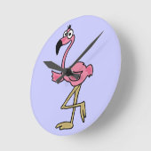 BU- Funny Flamingo Wall Clock Ronde Klok (Hoek)