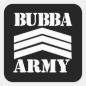 BUBBA ARMY VIERKANTE STICKER (Voorkant)