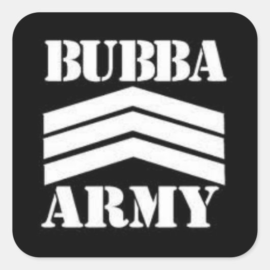 BUBBA ARMY VIERKANTE STICKER (Voorkant)