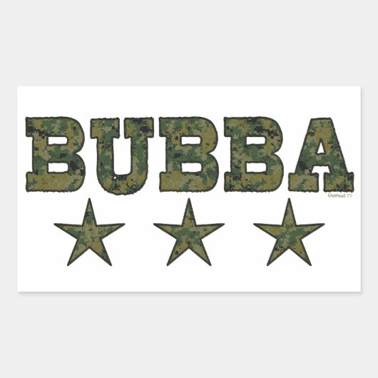 Bubba camouflage sterren Stickers (Voorkant)