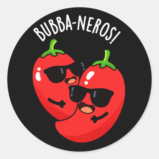 Bubba-neros Grappige Habanero Pun Dark BG Ronde Sticker (Voorkant)