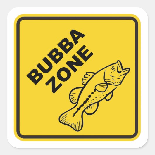 Bubba Zone Bass Vist Vierkante Sticker (Voorkant)