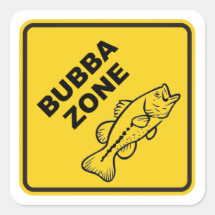 Bubba Zone Bass Vist Vierkante Sticker
