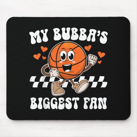Bubbas grootste fan basketbal zus van een basketba muismat (Voorkant)