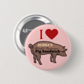 BUBBA'S PIG SANDWICH RONDE BUTTON 5,7 CM (Voorkant /achterkant)