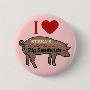 BUBBA'S PIG SANDWICH RONDE BUTTON 5,7 CM