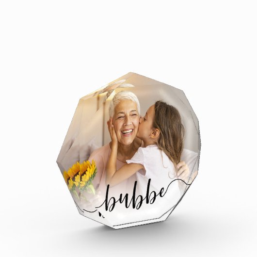 Bubbe Grandma Script Overlay Fotoblokken (Links)