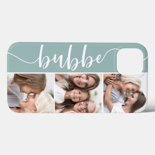Bubbe Script Grandma Photo Collage Case-Mate iPhone Case (Achterkant (horizontaal))