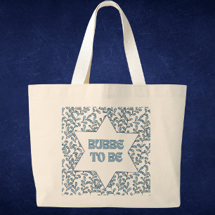 "Bubbe to Be" Grappig Nieuwe Oma Modern Joods Scha Grote Tote Bag